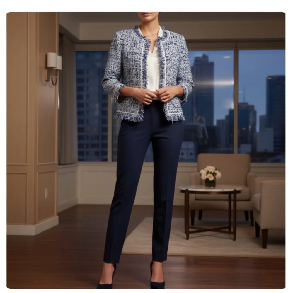 W BY WORTH TWEED BLAZER SIZE 4 - Picture 4 of 16